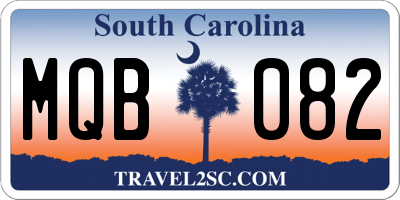 SC license plate MQB082