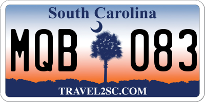 SC license plate MQB083