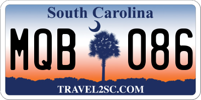 SC license plate MQB086