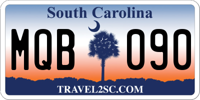 SC license plate MQB090