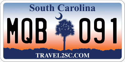 SC license plate MQB091