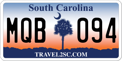 SC license plate MQB094