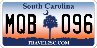 SC license plate MQB096