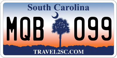 SC license plate MQB099