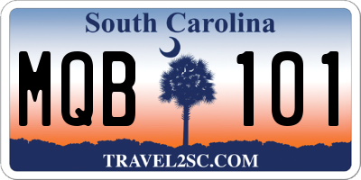 SC license plate MQB101