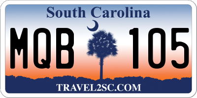 SC license plate MQB105