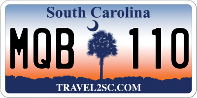 SC license plate MQB110
