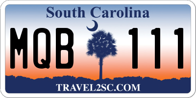SC license plate MQB111