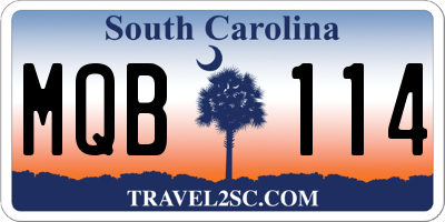 SC license plate MQB114