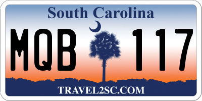 SC license plate MQB117