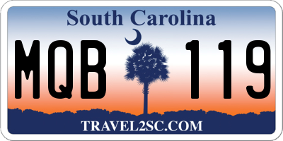 SC license plate MQB119
