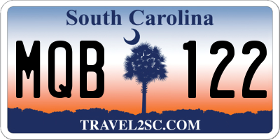 SC license plate MQB122