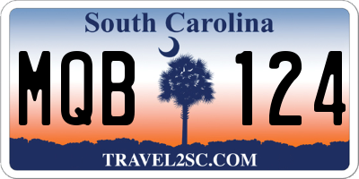 SC license plate MQB124
