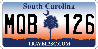 SC license plate MQB126