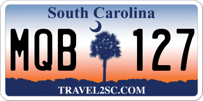 SC license plate MQB127