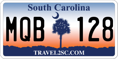 SC license plate MQB128