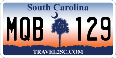 SC license plate MQB129