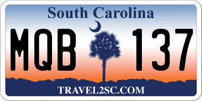 SC license plate MQB137