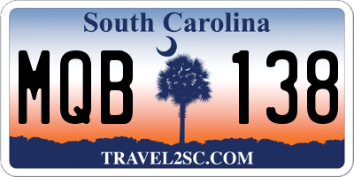 SC license plate MQB138