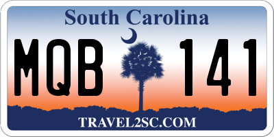 SC license plate MQB141