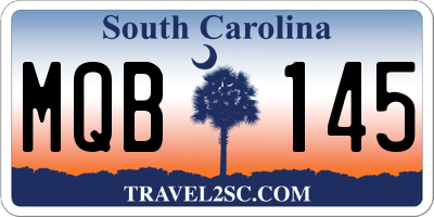 SC license plate MQB145