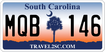 SC license plate MQB146