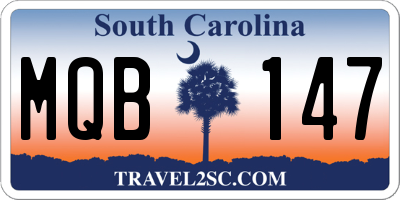 SC license plate MQB147