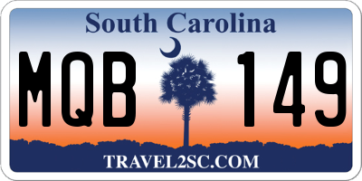 SC license plate MQB149