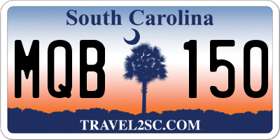 SC license plate MQB150