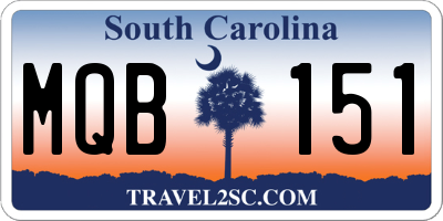 SC license plate MQB151
