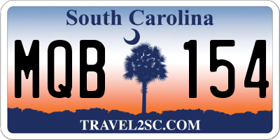SC license plate MQB154