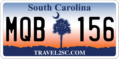 SC license plate MQB156