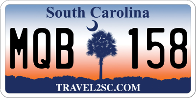 SC license plate MQB158