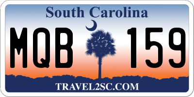 SC license plate MQB159
