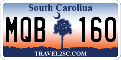 SC license plate MQB160