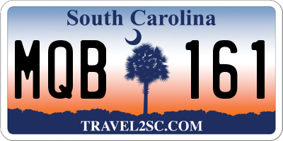 SC license plate MQB161