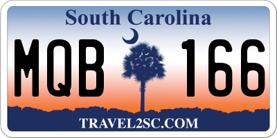 SC license plate MQB166
