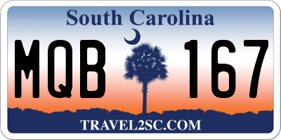 SC license plate MQB167