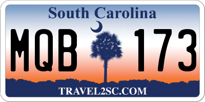 SC license plate MQB173