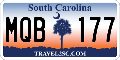 SC license plate MQB177