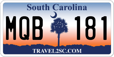 SC license plate MQB181