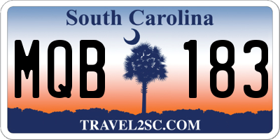 SC license plate MQB183