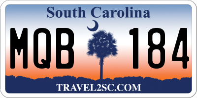 SC license plate MQB184
