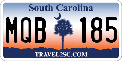 SC license plate MQB185