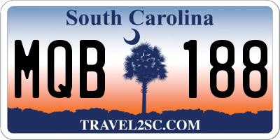SC license plate MQB188
