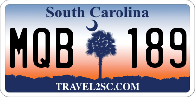 SC license plate MQB189