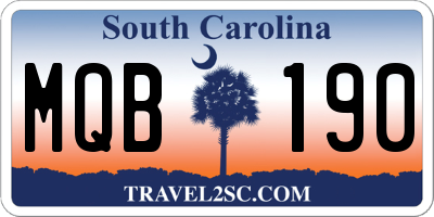 SC license plate MQB190