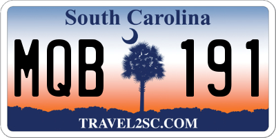 SC license plate MQB191