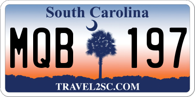 SC license plate MQB197