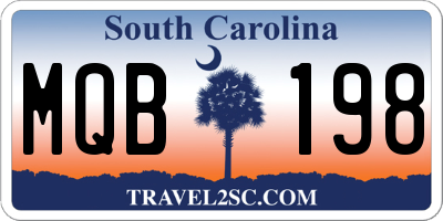 SC license plate MQB198